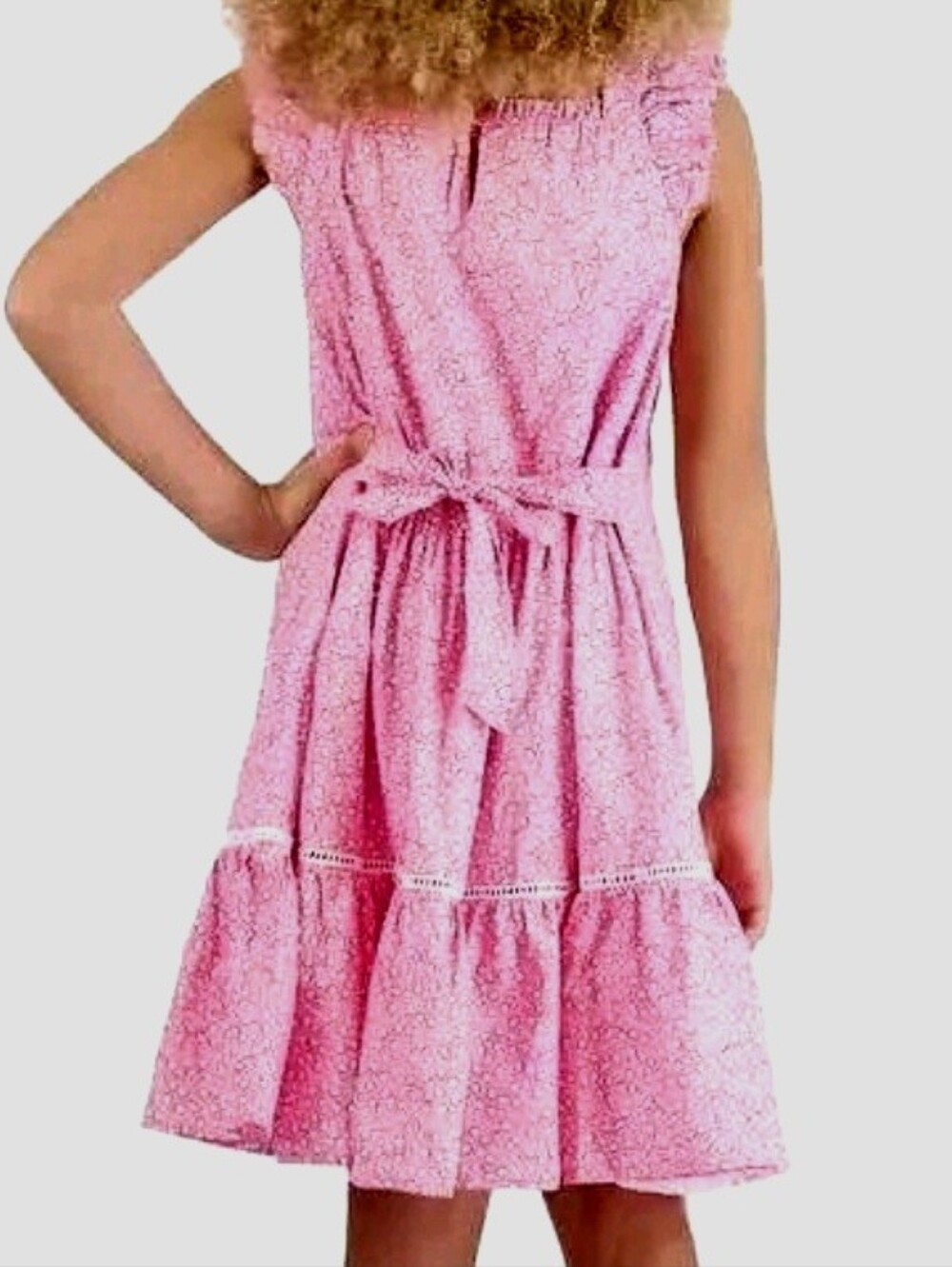 French Connection Girls' 5/6 Pink Ruffle-Trimmed Cotton Sundress for Girls - NWT - Picture 13 of 13